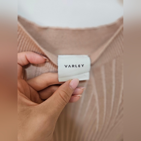 Varley Mauve Rib Knit Midi Dress soft Rib Knit size Small retail $168 sold out - Picture 4 of 7